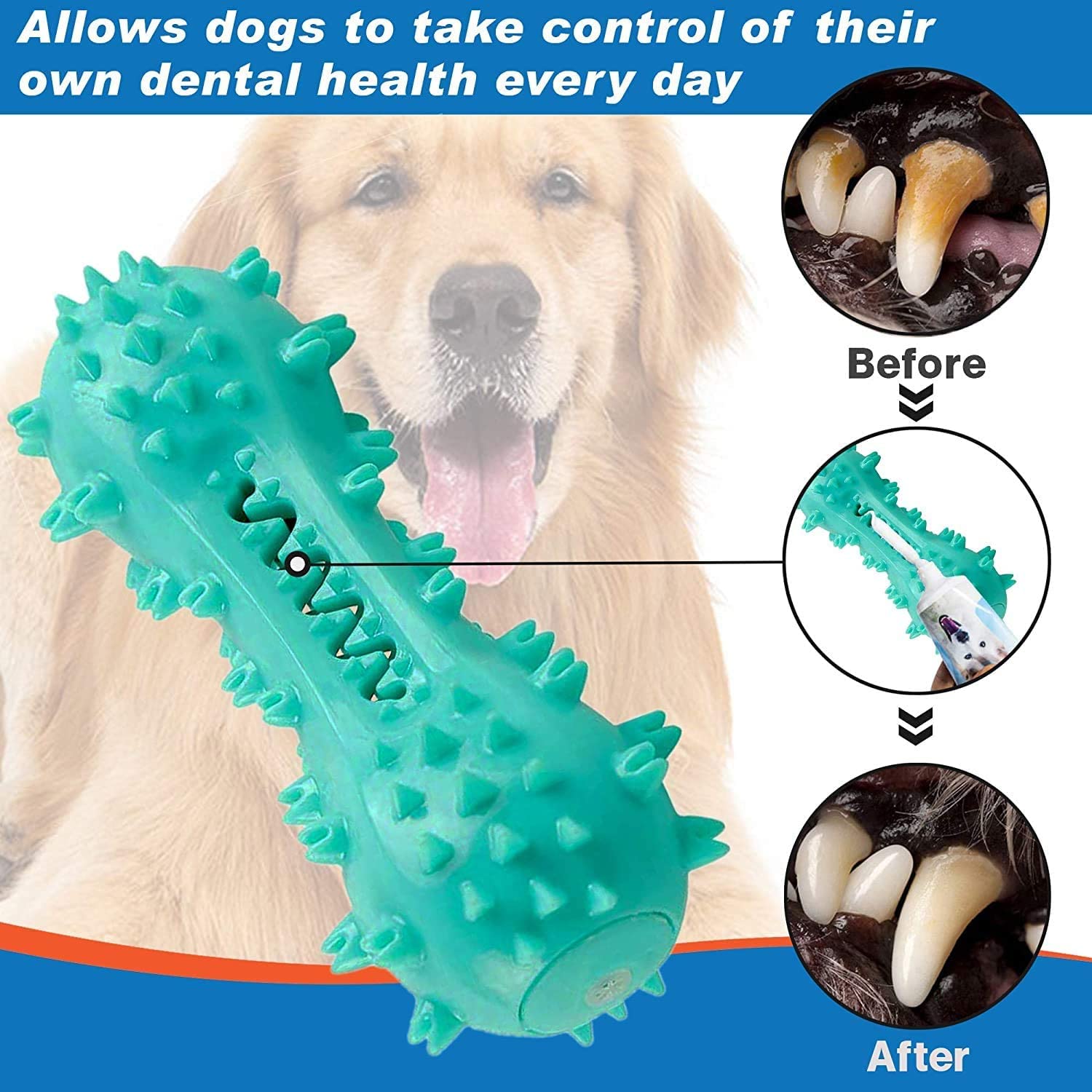CERISURIO Cepillo De Dientes para Perros, Hueso De Palo para Limpiar Los Dientes del Perro, Cepillarse Los Dientes, Juguetes para Masticar La Dentición, Cuidado Bucal Dental para Perros Pequ