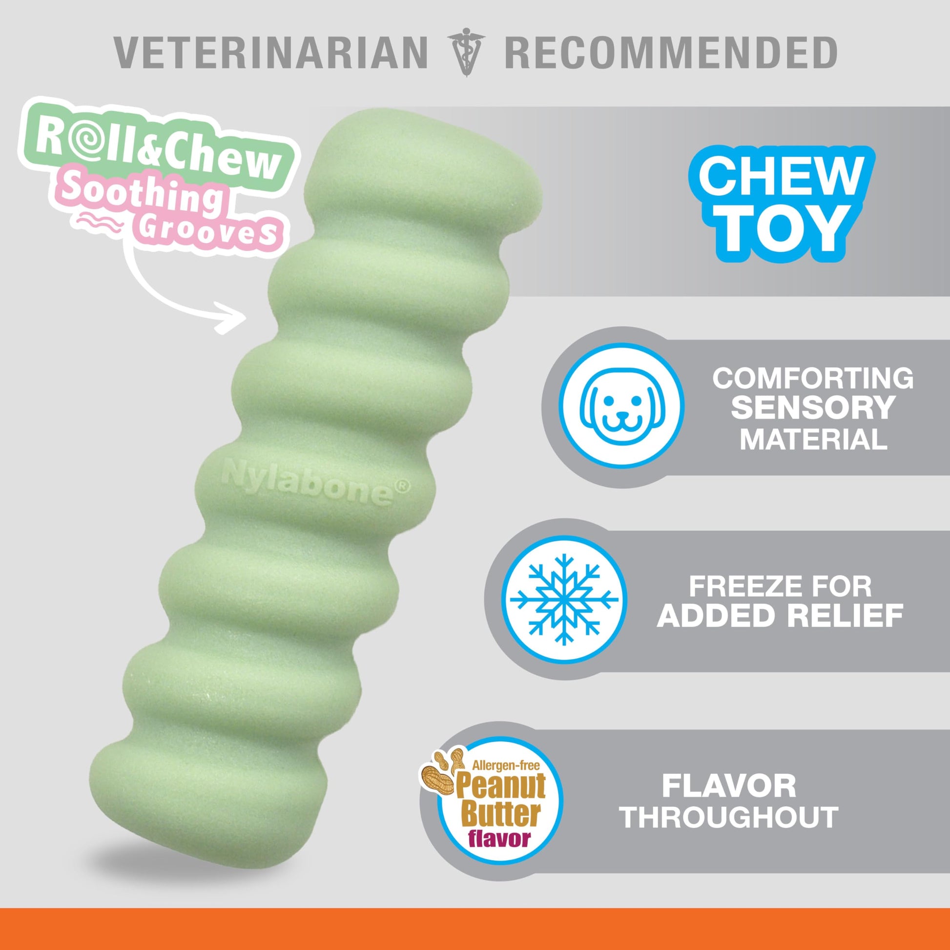 Juguete Sensory de Masticar Nylabone Mantequilla de Maní para Cachorros