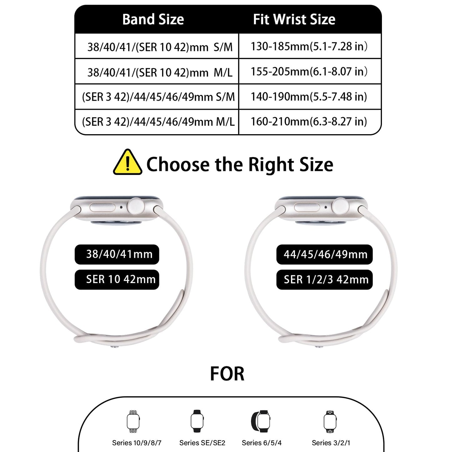 Sycamond - Correa de silicona compatible con Apple Watch de 41 mm, 40 mm, 38 mm, correa deportiva de repuesto para iWatch Series SE 10, 9, 8, 7, 6, 5, 4, 3, Ultra 2, 1, mujeres, hombres, S/M amarillo