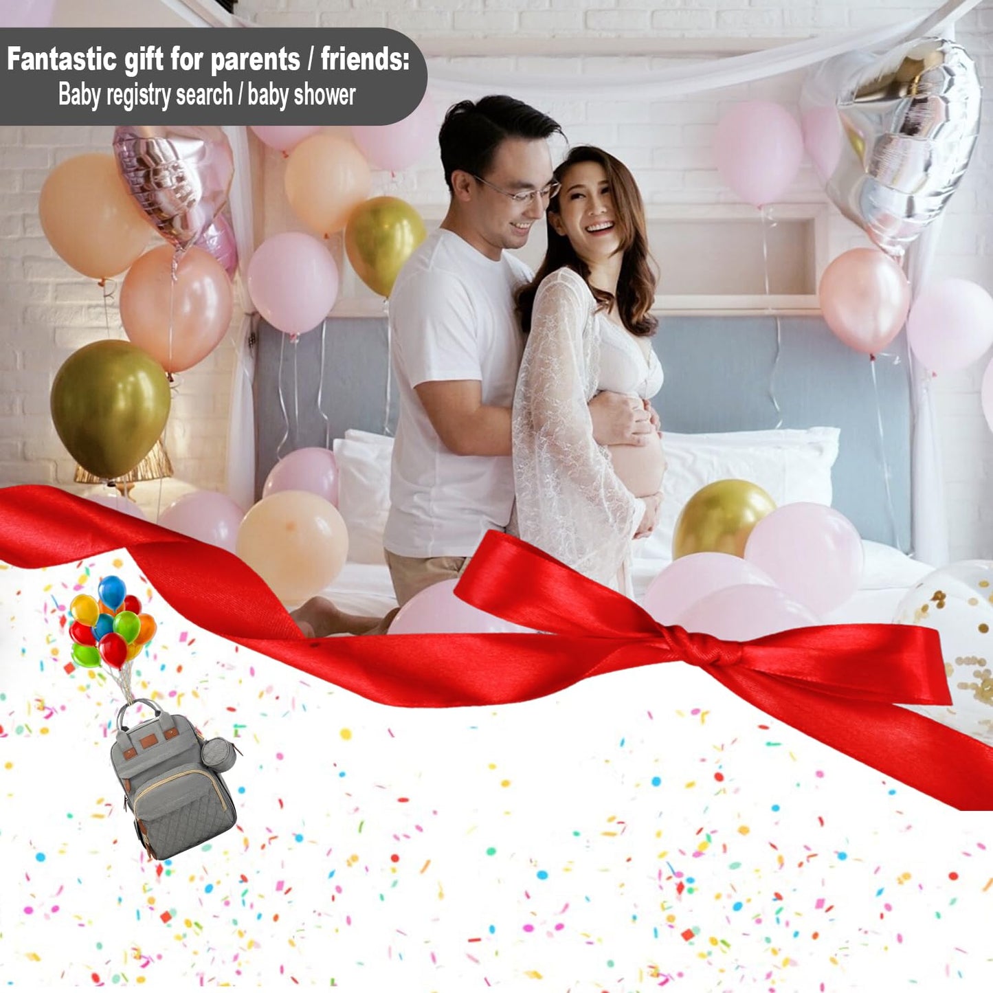 BOSI BOZI ECO OUVERTURE BosiBozi - Bolsa de pañales para bebé, impermeable y multifuncional para mamás, papás, bolsa de pañales de viaje con bolsillos aislados y estuche para chupete