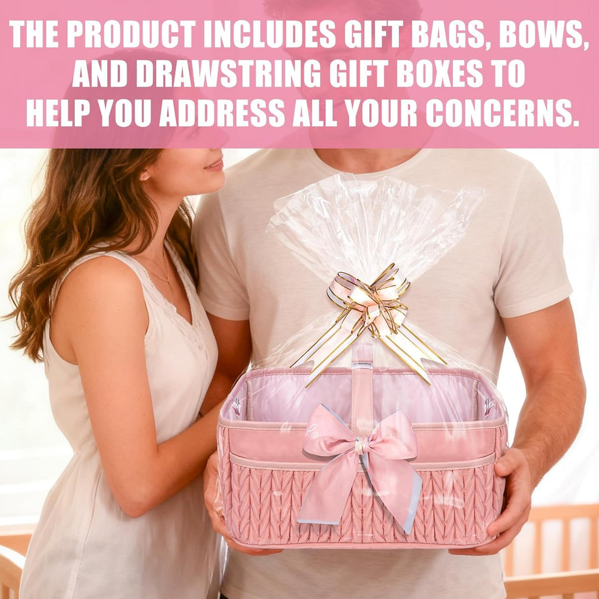 HLWDFLZ Organizador de pañales para bebé, Cesta Grande para pañales con Correa de Hombro Ajustable, Bolsa de Viaje portátil para automóvil con Clips para Cochecito, Esencial para recién Nacidos G