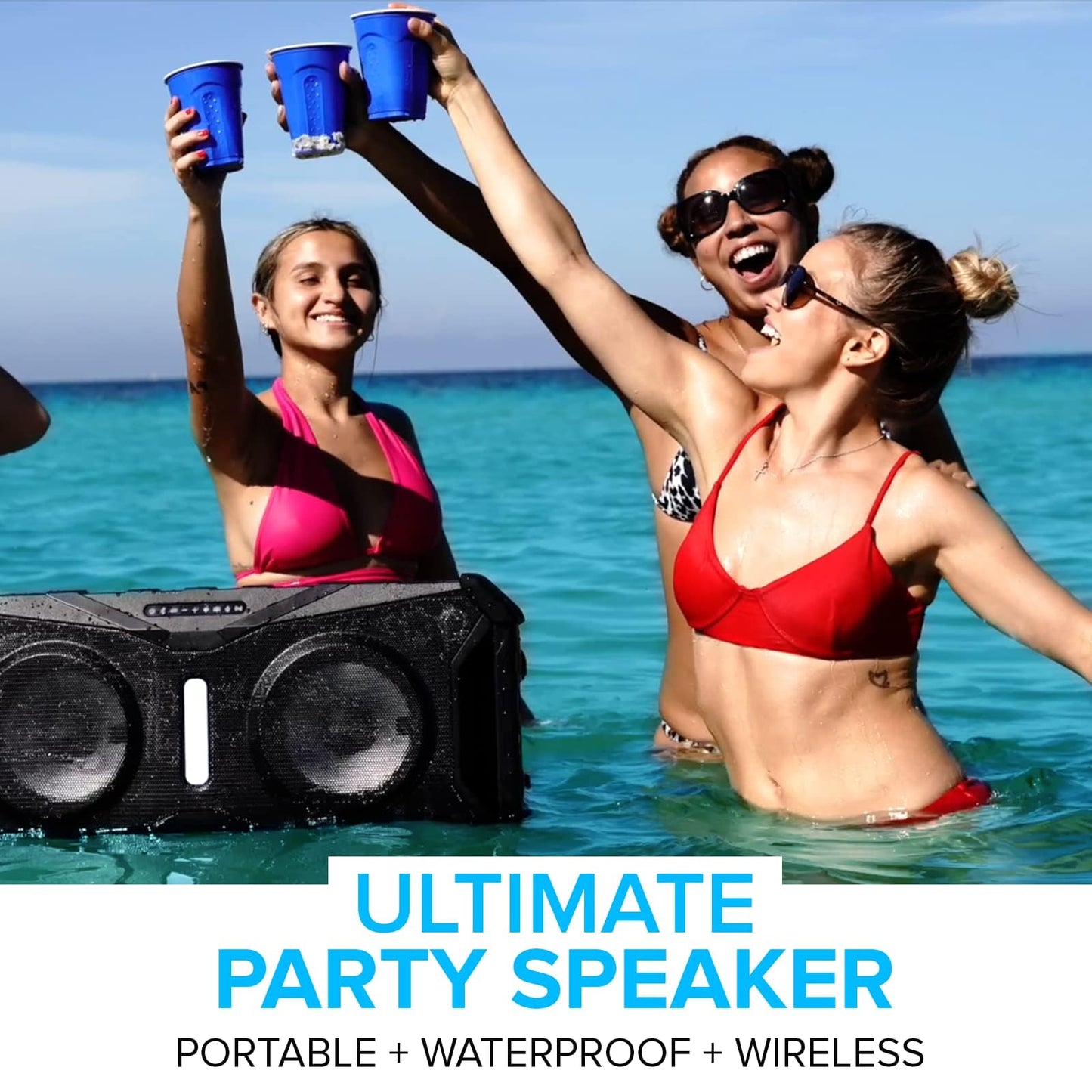 Gemini Sound SOSP-8BLK Soundsplash Recargable Impermeable inalámbrico 420 W Potencia máxima Flotante Altavoz Fiesta