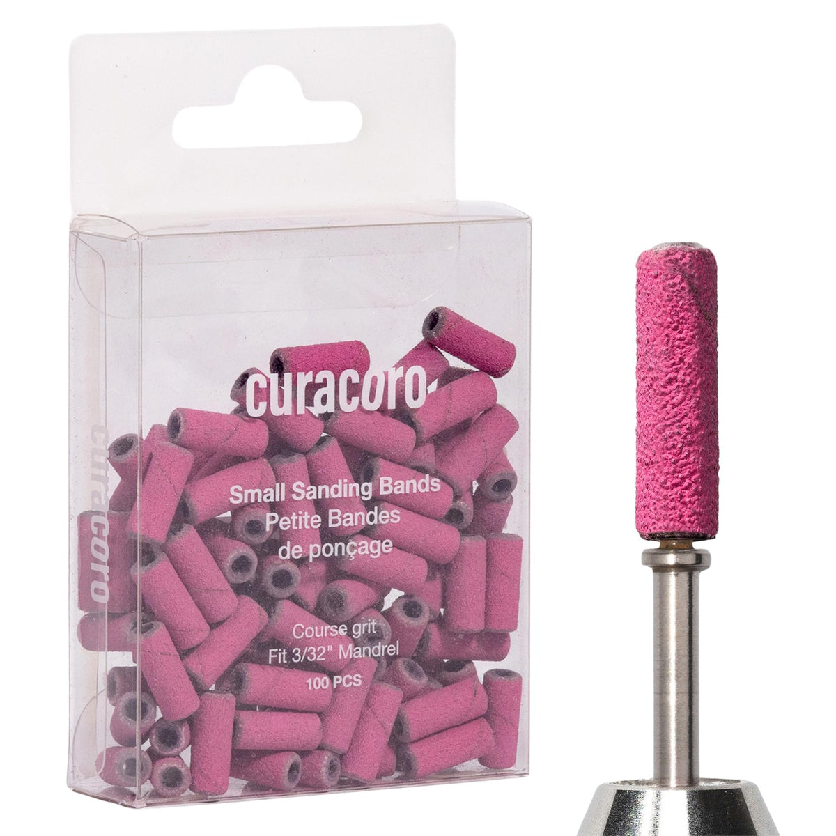 Mini Bandas de Lijado CURACORO 100 Grano 80/120/180/240 Desechables para Uñas Naturales, Acrílicas y de Gel