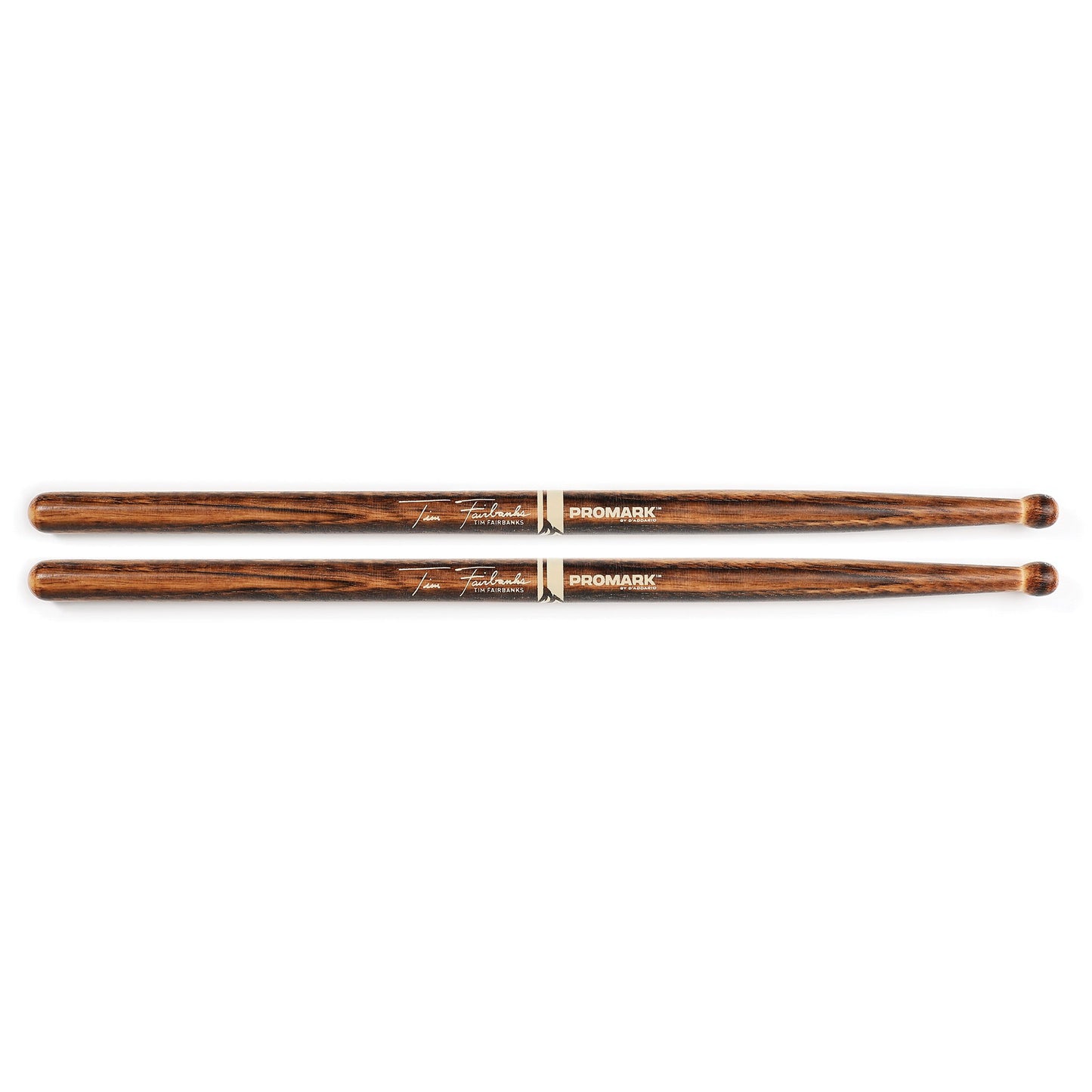 ProMark Baquetas Bateria - Tim Fairbanks Drumsticks - FireGrain - Sin exceso de vibración - Acabado de laca, Punta redonda grande, Madera de nogal americano - 1 par