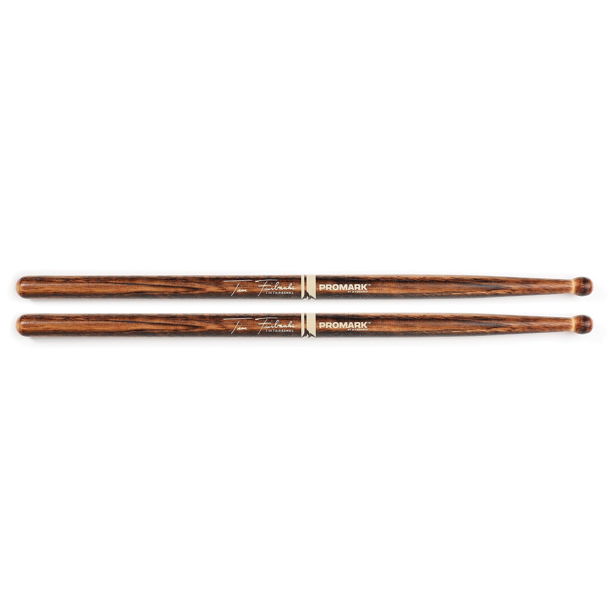 ProMark Baquetas Bateria - Tim Fairbanks Drumsticks - FireGrain - Sin exceso de vibración - Acabado de laca, Punta redonda grande, Madera de nogal americano - 1 par