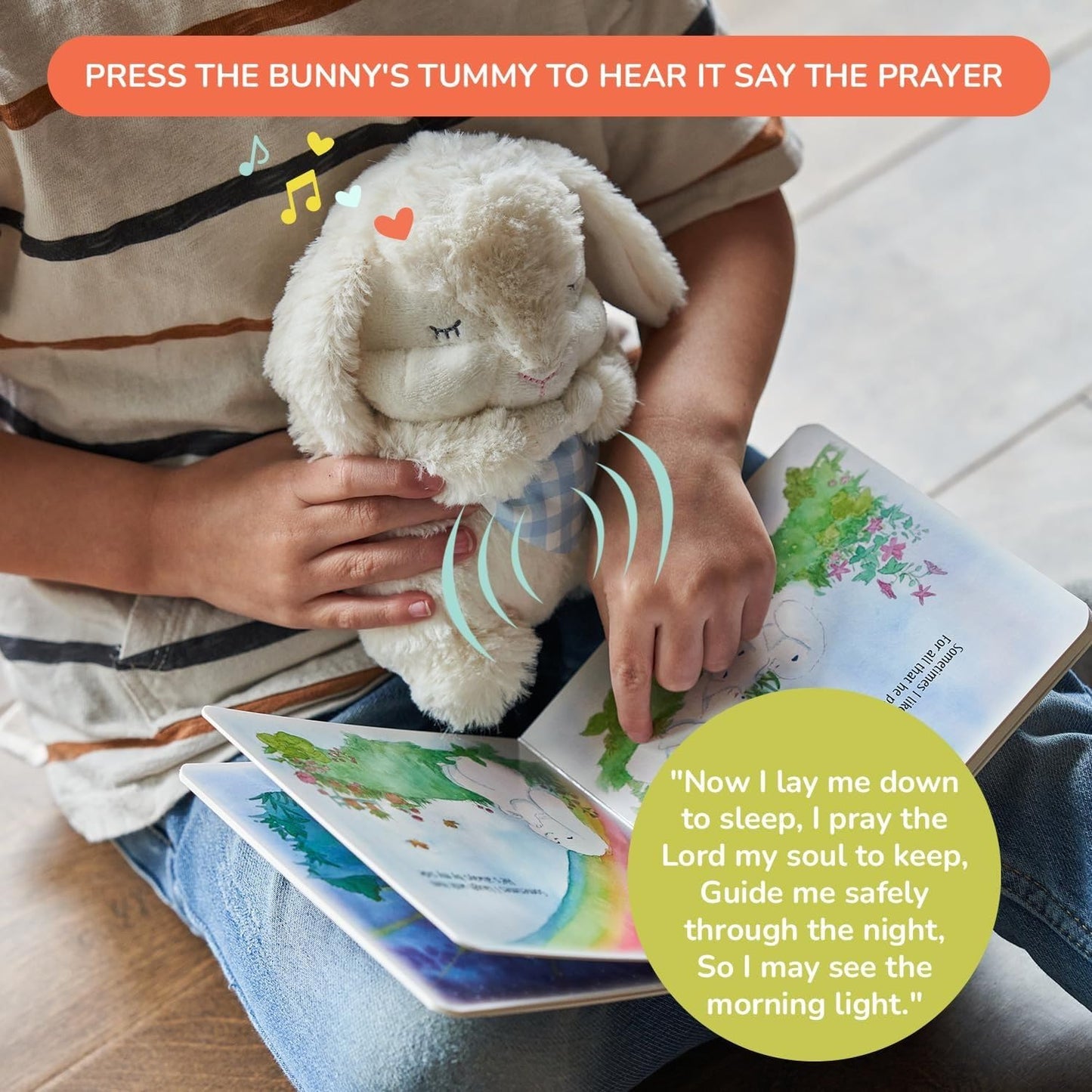 Tickle & Main Everybunny Prays Bunny Peluche y Juguete Musical - Azul, 7 Pulgadas de Felpa y Libro ilustrado, Recites Now I Lay Me Down to Sleep - Regalos de Bautismo para niños - Regalos de Bautizo