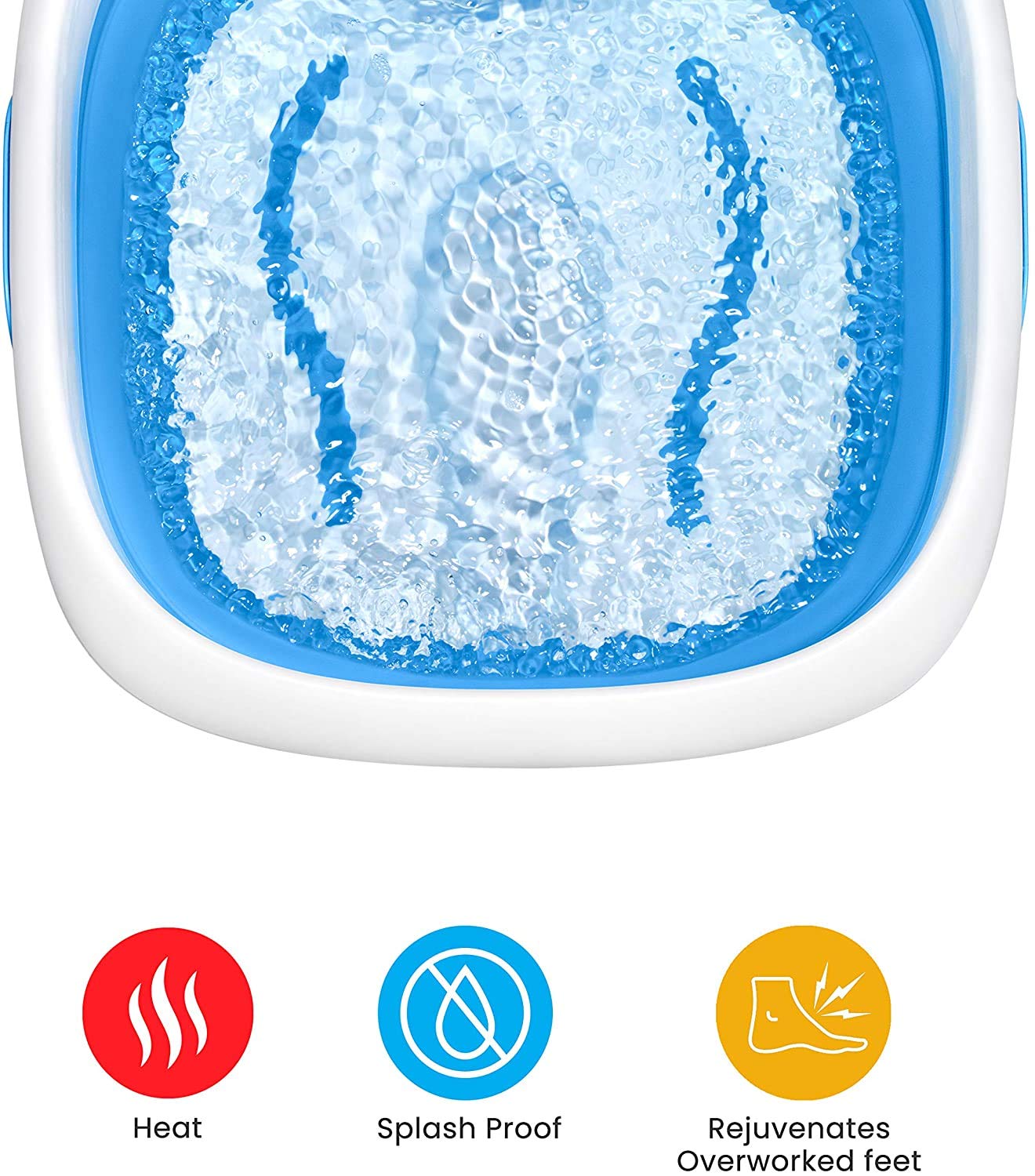 HoMedics Compact Pro Spa Collapsible Footbath with Heat | Vibration Massage, Acu-Node Surface, Heat Maintenance | Improves Circulation, Soothe Tired Muscles, Collapsible Tub for Easy Storage