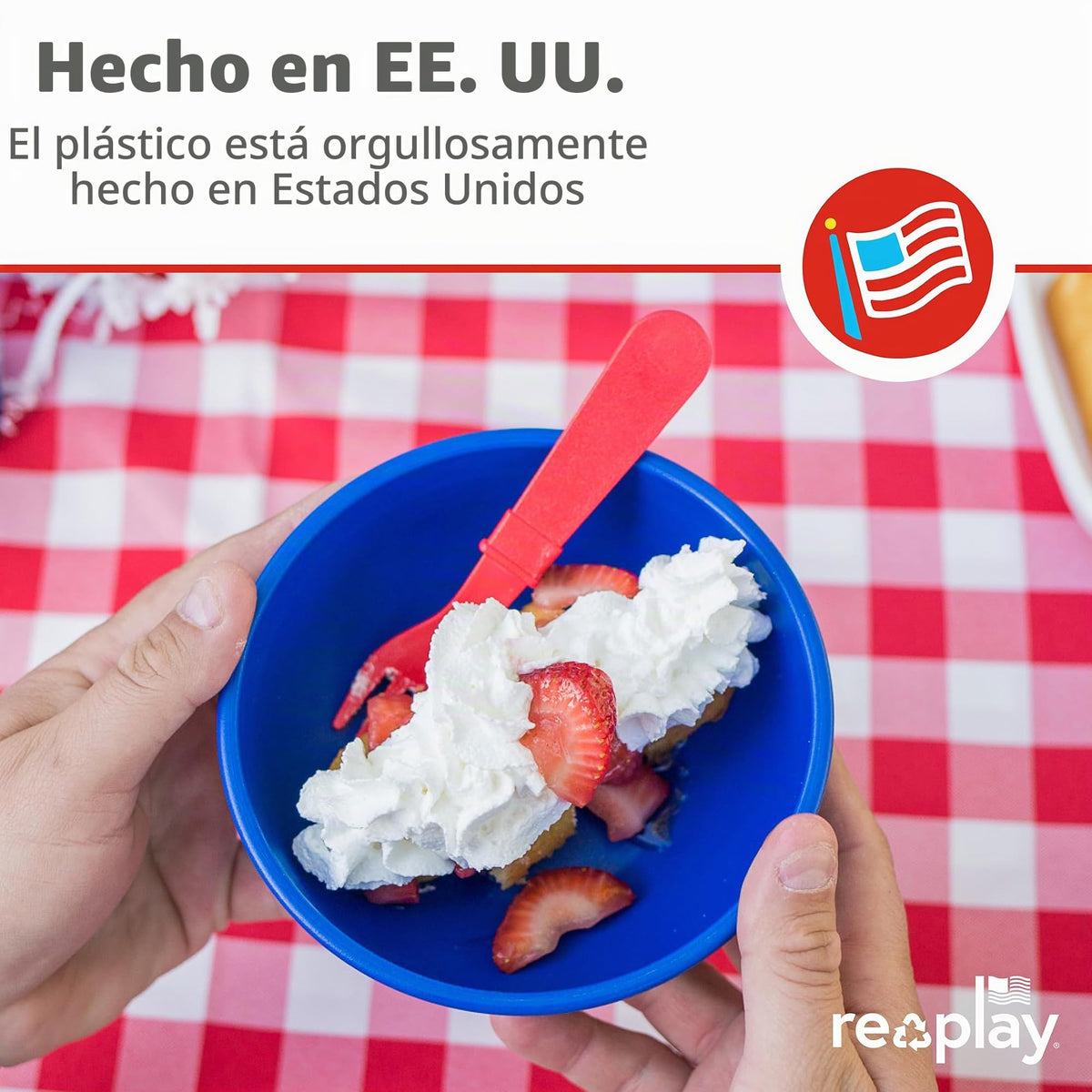 Re Play - Tenedores y cucharas para niños pequeños, paquete de 8 sin estuche de transporte, 4 tenedores para niños con puntas redondeadas y 4 cucharas profundas para niños pequeños, utensilios de 0.2