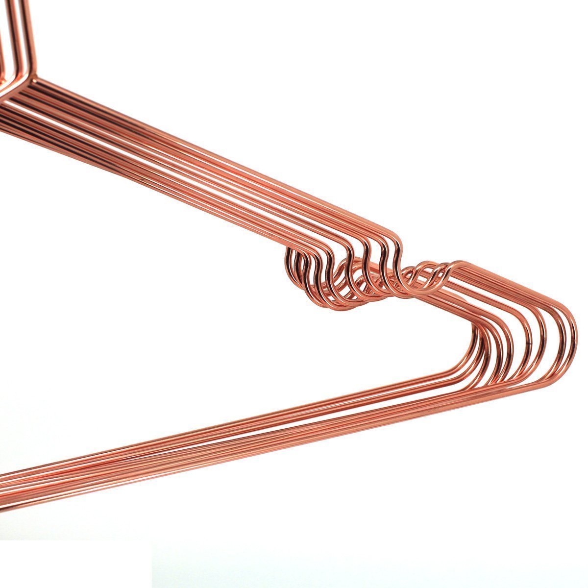 Koobay 13" Children Rose Copper Gold Shiny Metal Wire Top Clothes Hangers for Shirts Coat Storage & Display (10)