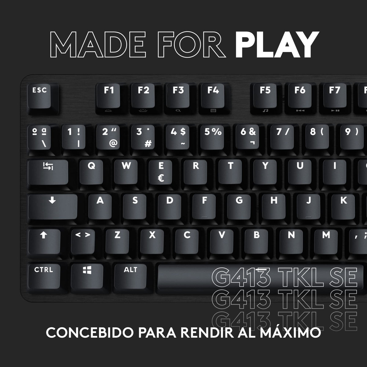 Teclado Mecánico Gaming Logitech TKL Aluminio Negro Retroiluminado Blanco