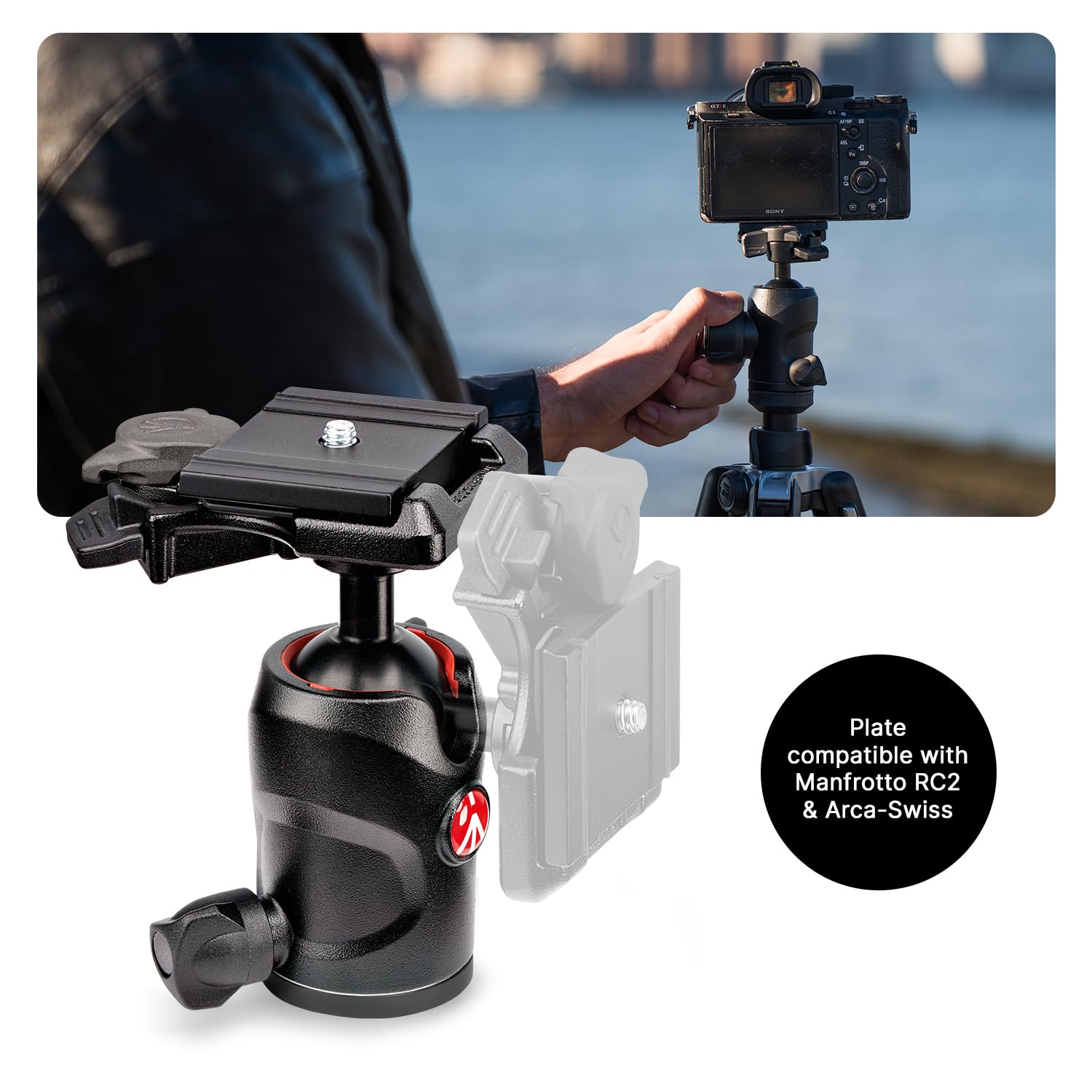 Manfrotto Befree - Trípode de Viaje de Aluminio de 4 Secciones con Cabeza de Bola, Color Negro