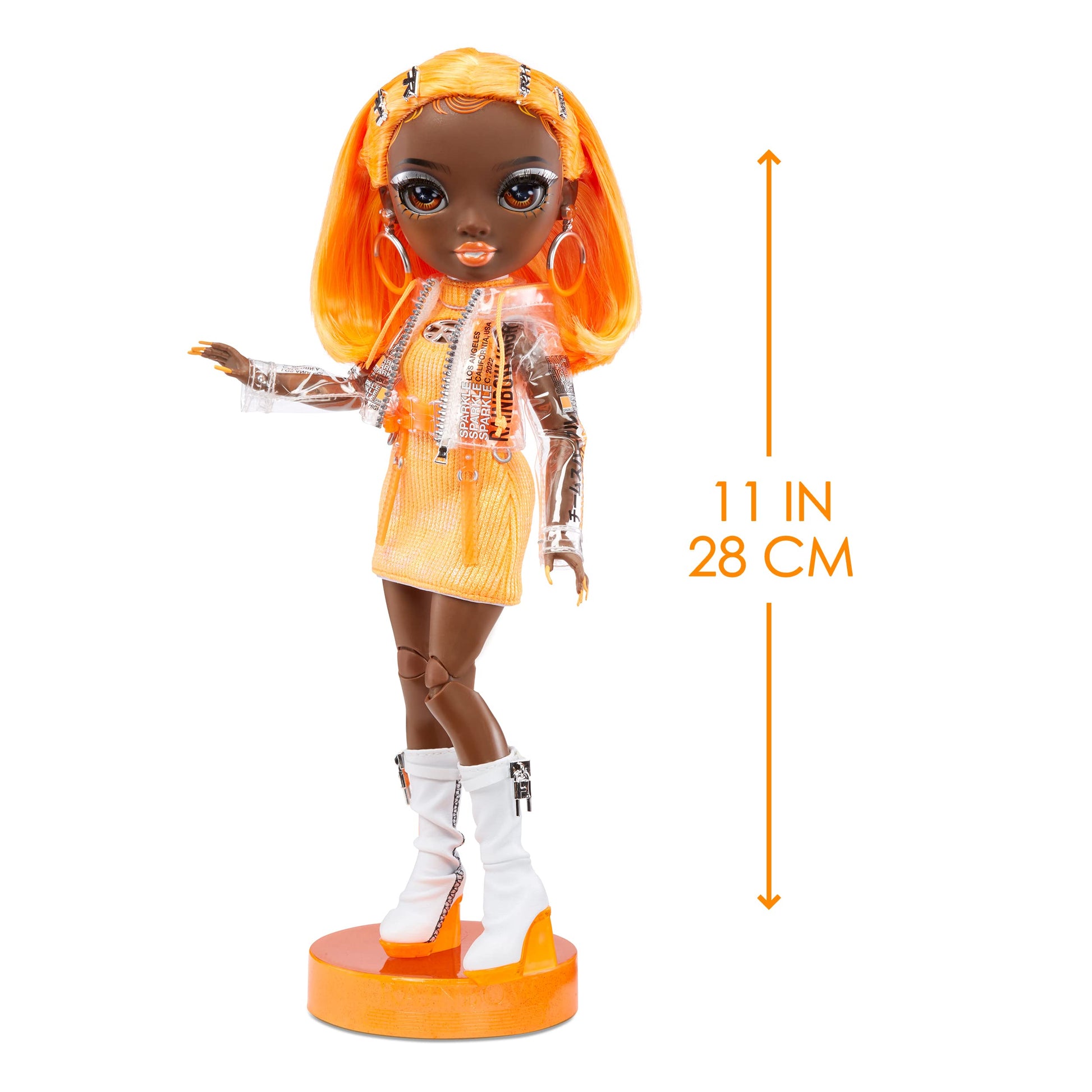 Muñeca Fashion Rainbow High Michelle ST.Charles Naranja con Look de Moda y Más de 10 Accesorios para Coleccionistas y Niños 4-12 Años