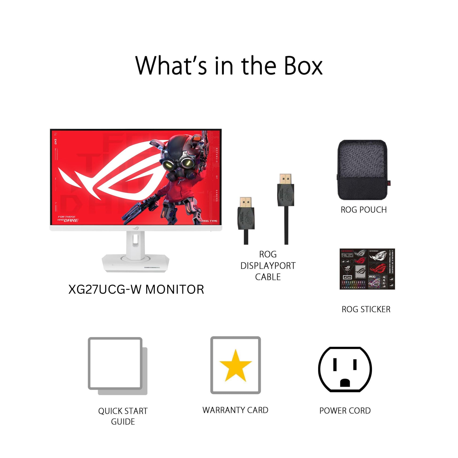 ASUS ROG Strix Monitor para Juegos 4K HDR USB-C de 27 Pulgadas (XG27UCG-W) – Blanco, UHD (3840 x 2160) Modo Dual (4K 160Hz o FHD 320Hz), 1 ms, IPS rápido, sincronización ELMB, Compatible con G-Sync,