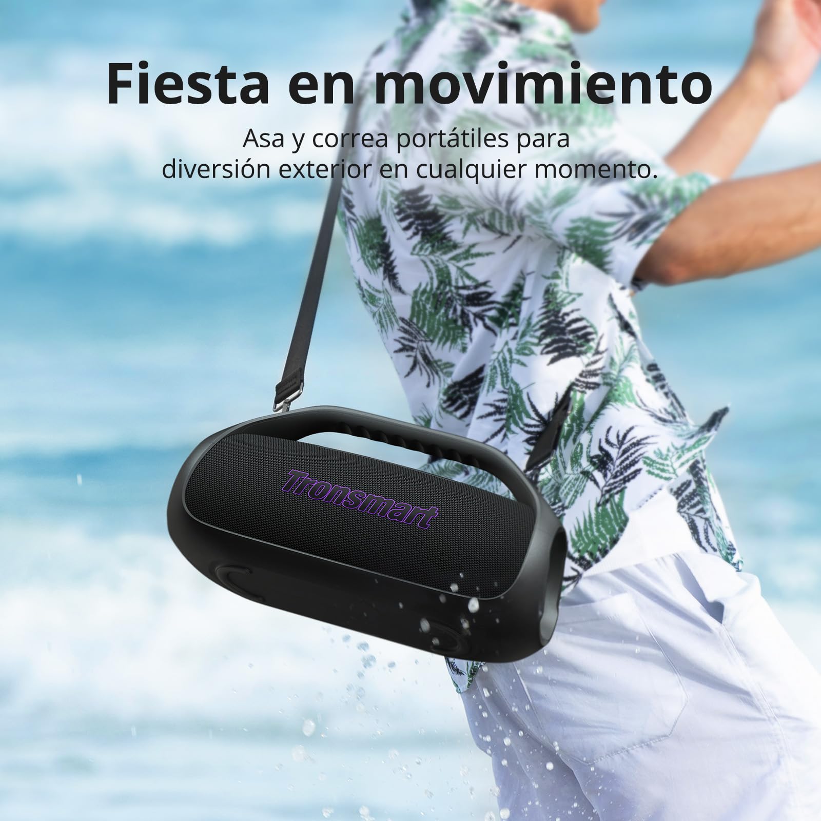 Tronsmart Bang 2 Bocina Bluetooth Portátil para Fiestas, 26H de reproducción sin Miedo al Agua, 90W de Potencia Pura, IPX6 (Negro)