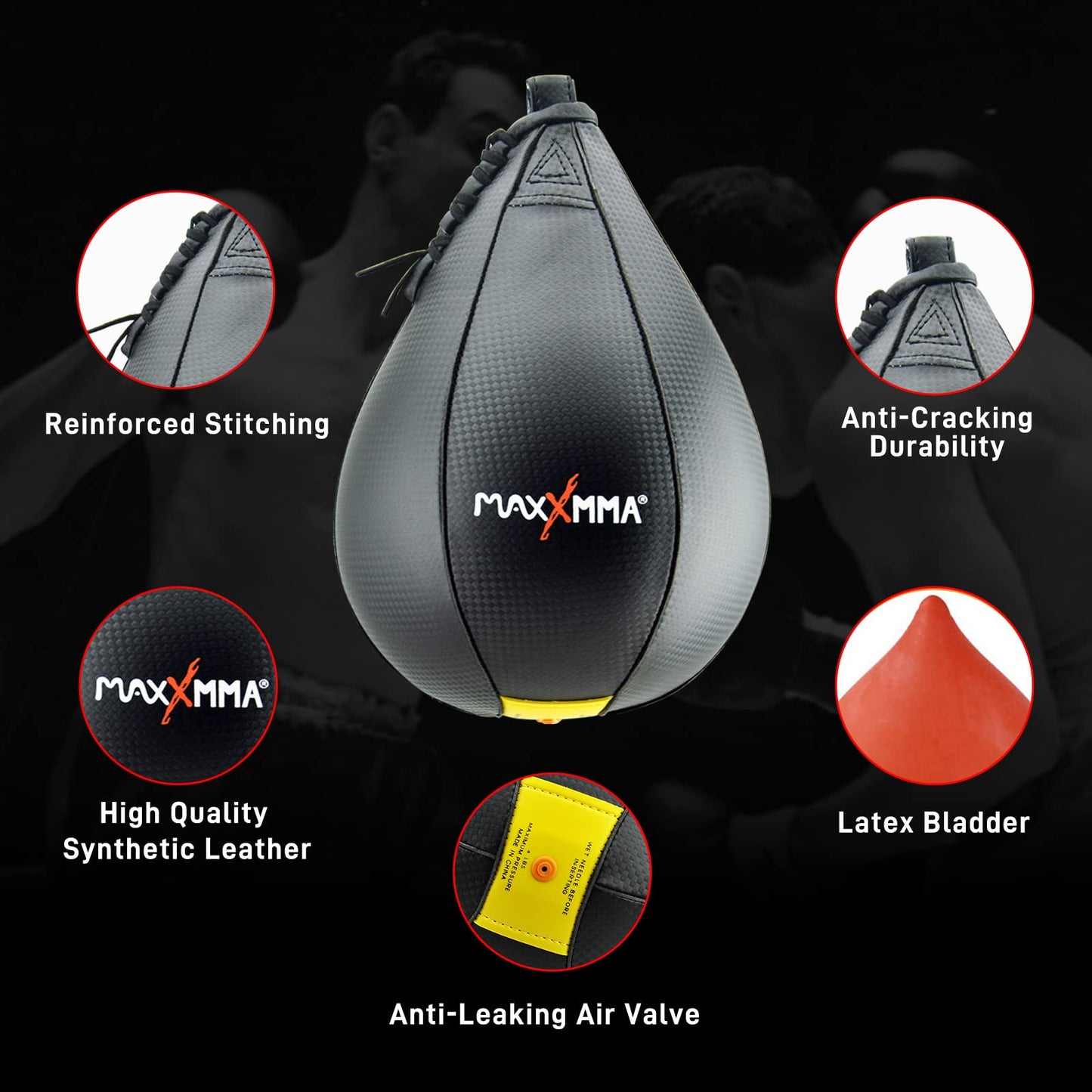 Bolsa de Velocidad MaxxMMA Negra Tipo II Talla L