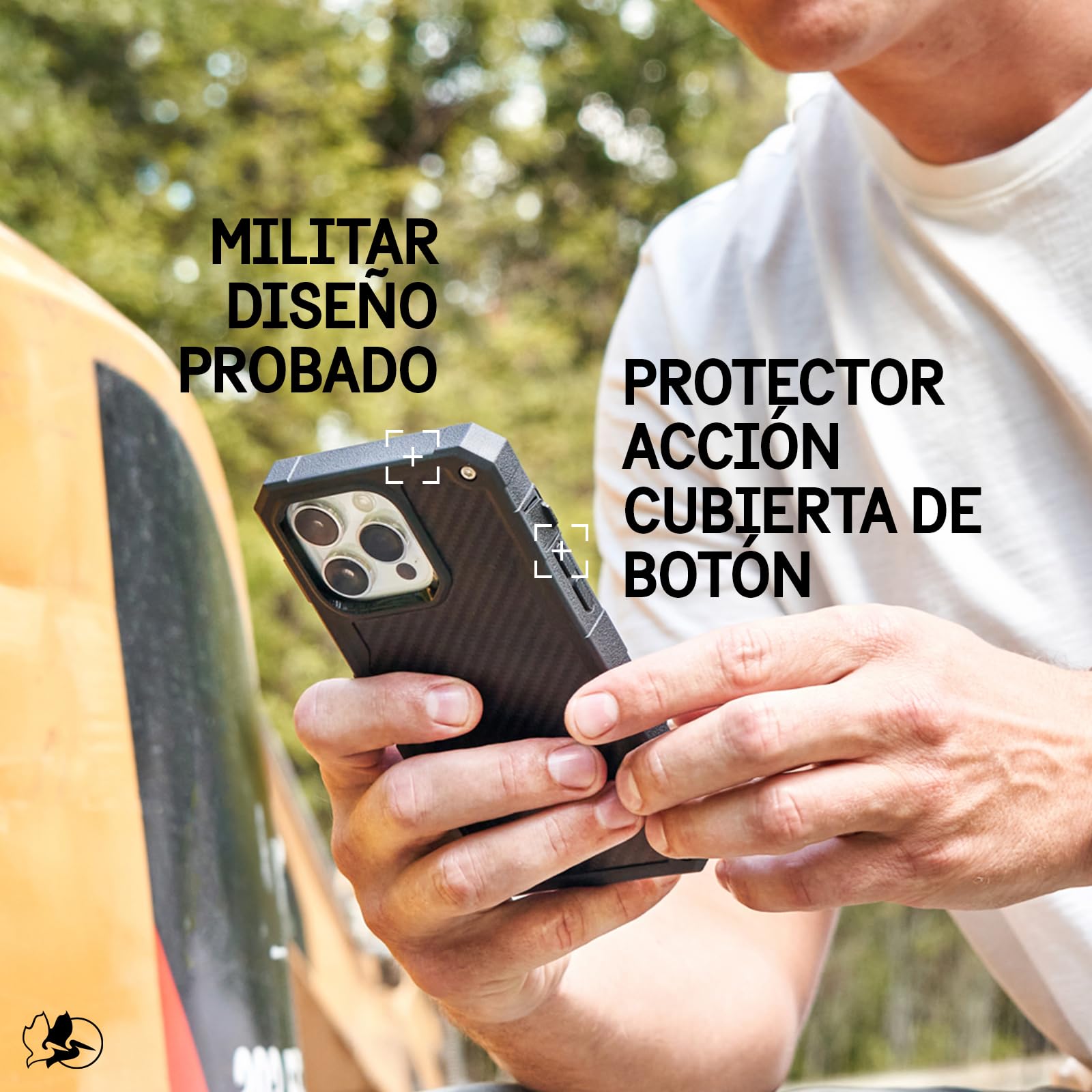 Estuche para iPhone 16 Pro MAX Pelican Carbono Compatible con MagSafe y Funda con Clip para Cinturón