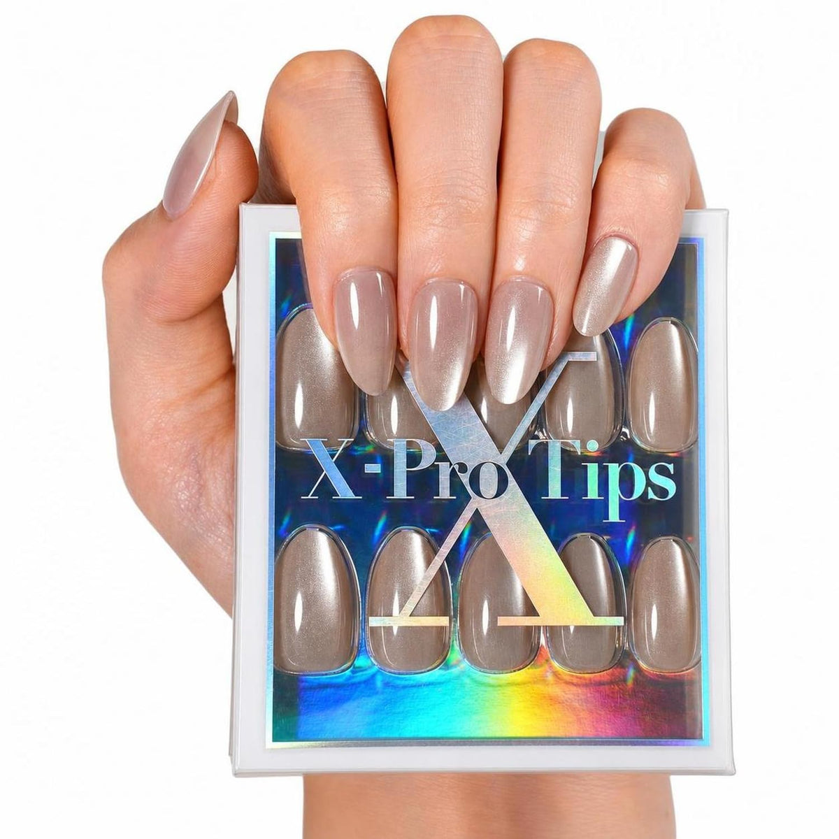 SXC Uñas postizas de la marca Cosmetics | Serie X1, almendra corta (034 Velvet Taupe)