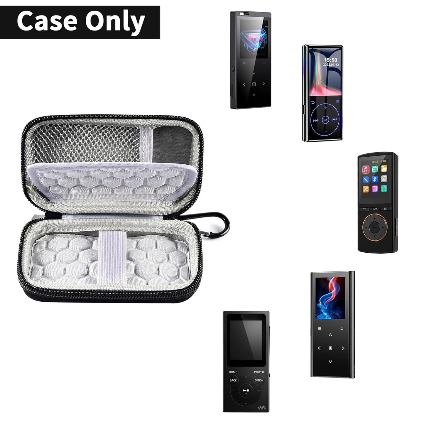 Funda para reproductor de MP3 y MP4 Luoran/para innioasis/para TIMMKOO/para MYMAHDI/para Phinistec/reproductores de música Bluetooth. Reproductor de MP3 para niños, caja de almacenamiento para