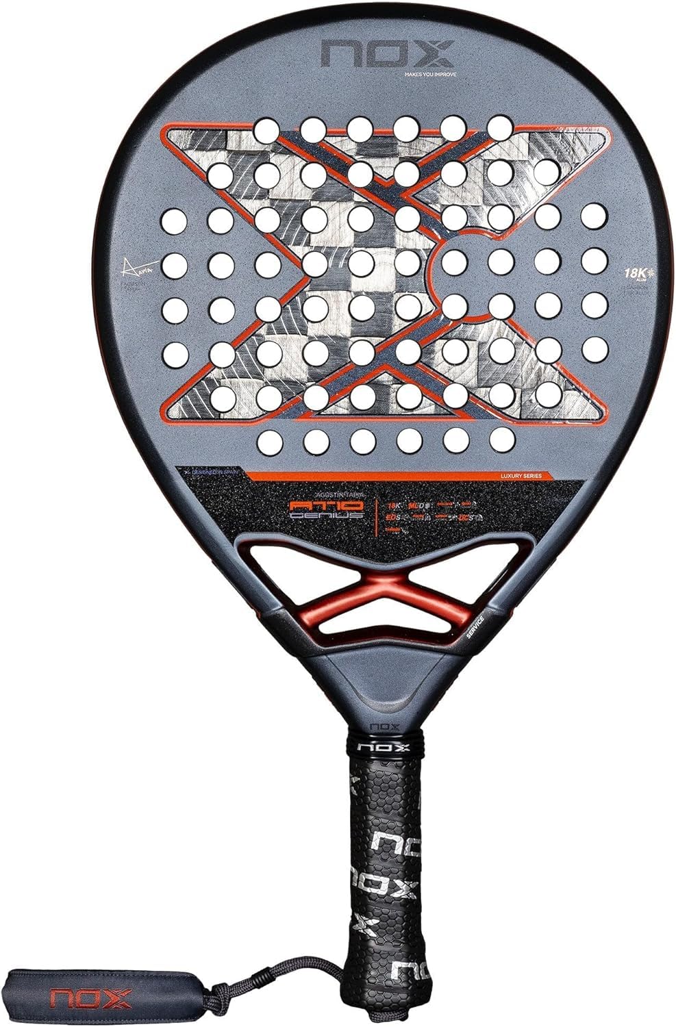 Pala de Pádel NOX AT10 Genius 18K Roja 2025