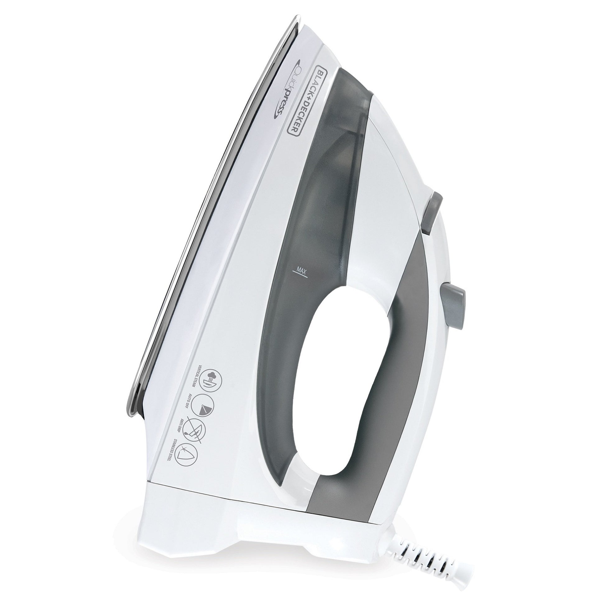 BLACK + DECKER F976 Quickpress - Plancha con tecnología de Vapor Inteligente, Blanco/Plateado