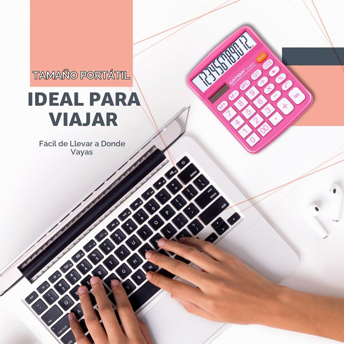 Calculadora de Escritorio CD-2786 con Gran Pantalla LCD y Doble Alimentación Solar y Batería