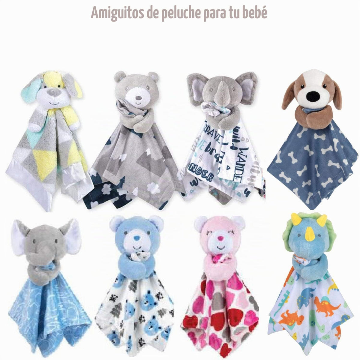 Minky Animal Snuggler - Manta para niños, bebés, niños, niñas, Manta de Seguridad Neutra de género con Animales de Peluche