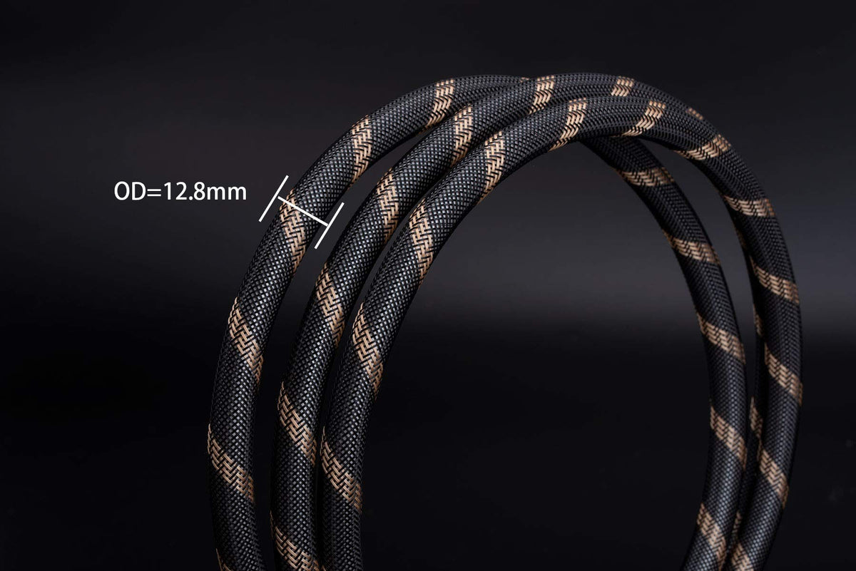 Cables de Altavoces SKW Dorado Trenzado Nylon Alta Fidelidad 1.5M