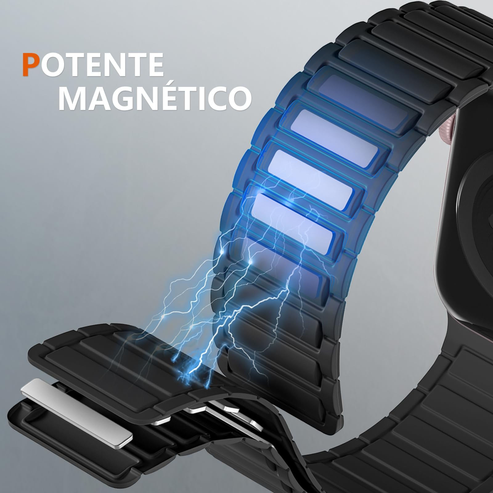 GEAK Correas Magnética de Silicona Compatible con Correa Apple Watch 49mm 45mm 46mm 44mm 42mm 41mm 40mm 38mm, Correas de Bucle Deportivo para iWatch Series 10 9 8 7 6 5 4 3 2 1 SE Ultra 2 Ultra 1