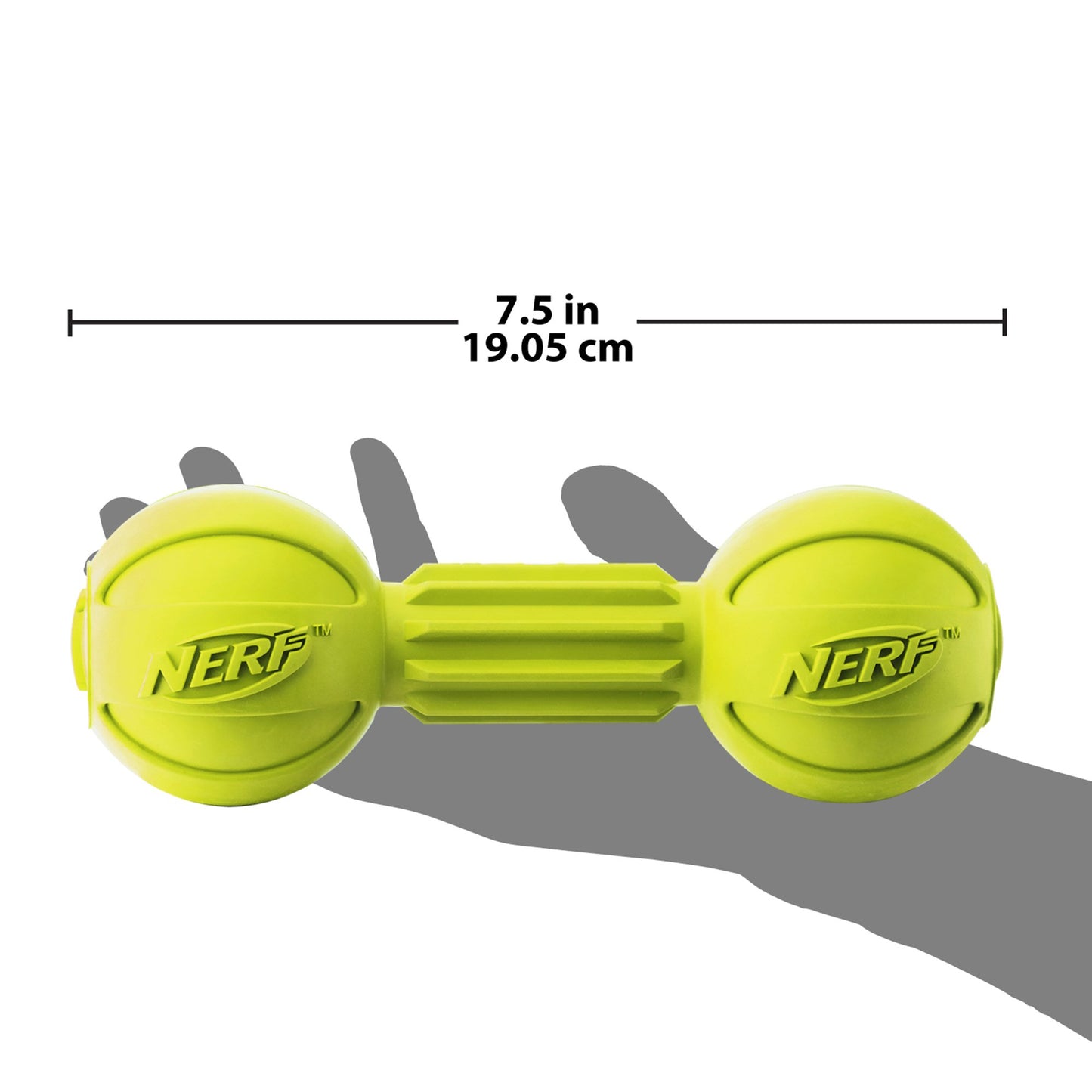 Juguete para Morder en Forma de Mancuerna Nerf Dog Verde Mediano