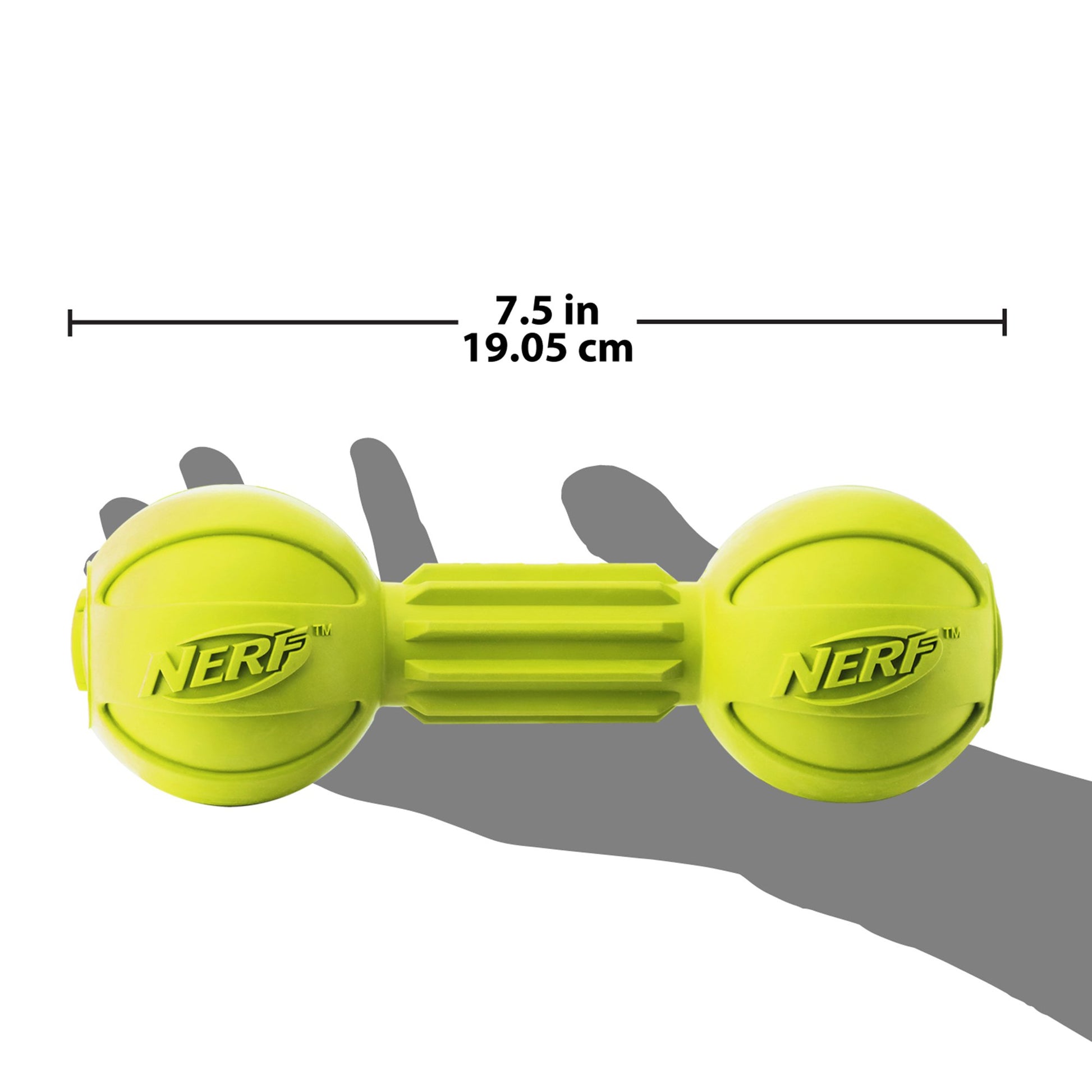 Juguete para Morder en Forma de Mancuerna Nerf Dog Verde Mediano