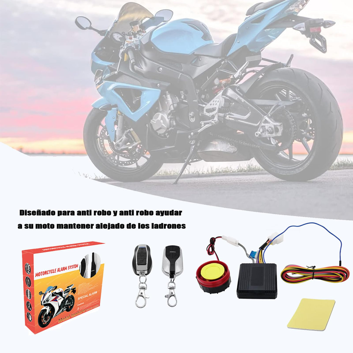 Alarma Universal BIRACO 12V Control Remoto Arranque para Auto y Moto