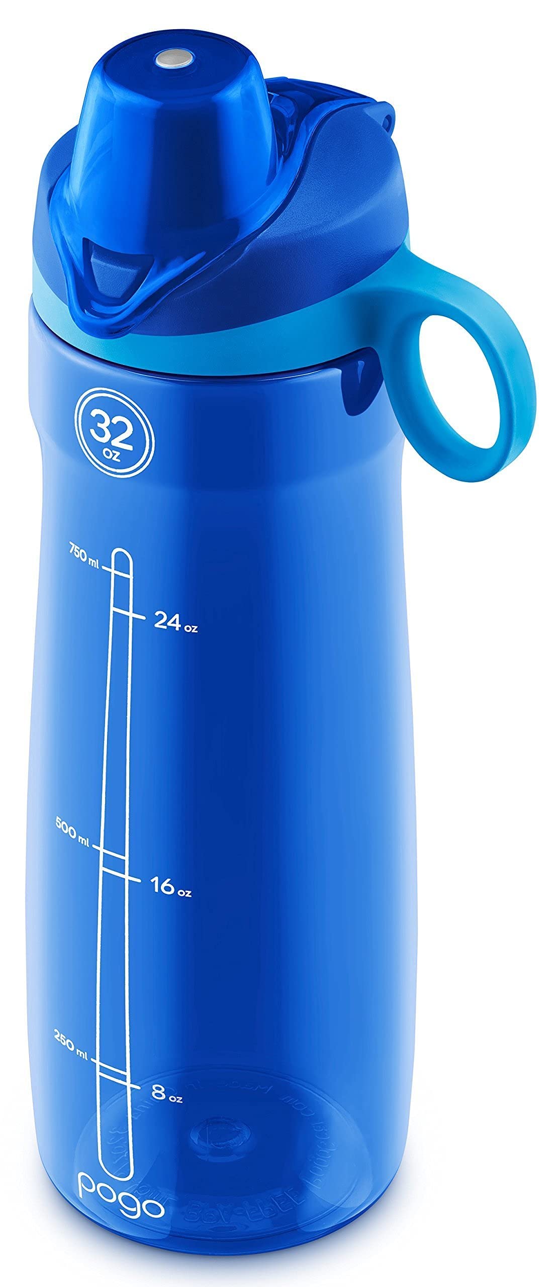 Pogo Botella de Agua con Tapa deslizable, de plástico sin BPA, 532.32 ml, Azul