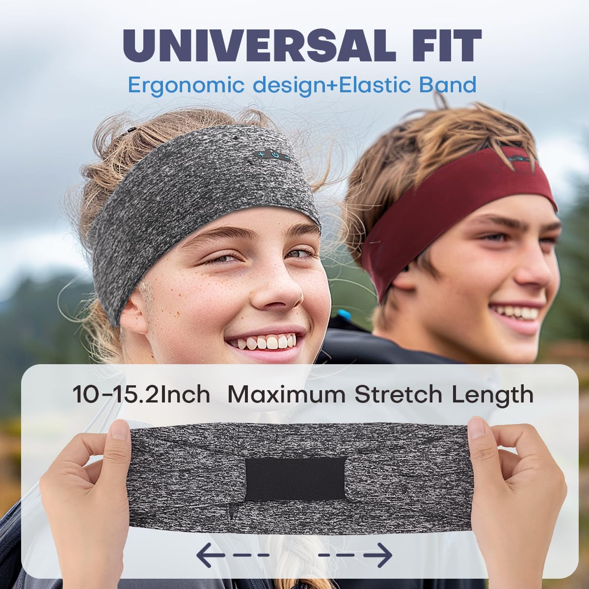 Diadema Bluetooth TOPIEI Negro 17 Horas de Reproducción para Dormir y Entrenar para Hombre y Mujer