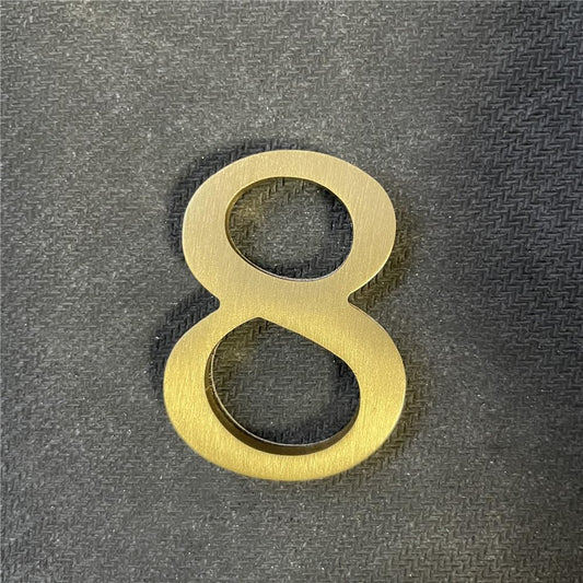 Pegatina de Latón Soild Letras y Números Autoadhesivos Decoración de Casa 2.6 Pulgadas
