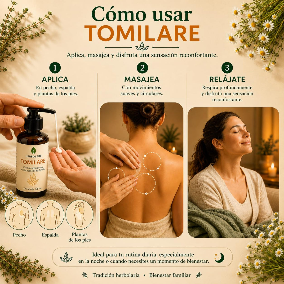 Herbolare Tomilare Crema con Tomillo 125 ml para Congestión y Tos