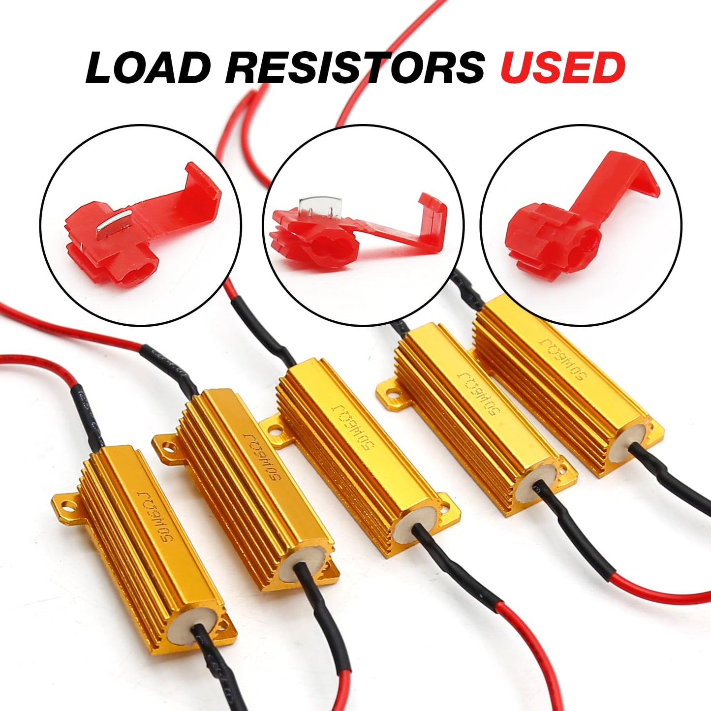 laffoonparts - 10 unidades de 12 V LED ecualizador de carga de 50 W 6 ohmios para resolver problemas intermitentes en señales de giro LED, luces de estacionamiento o luces de matrícula