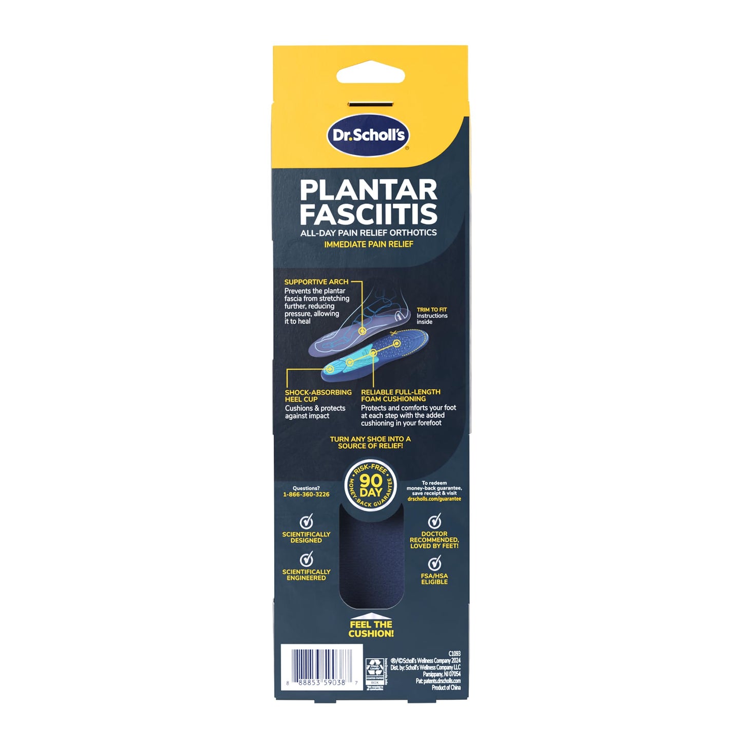 Ortesis Dr. Scholl's Negra Alivio del Dolor para Fascitis Plantar para Mujer en Tallas 6-10