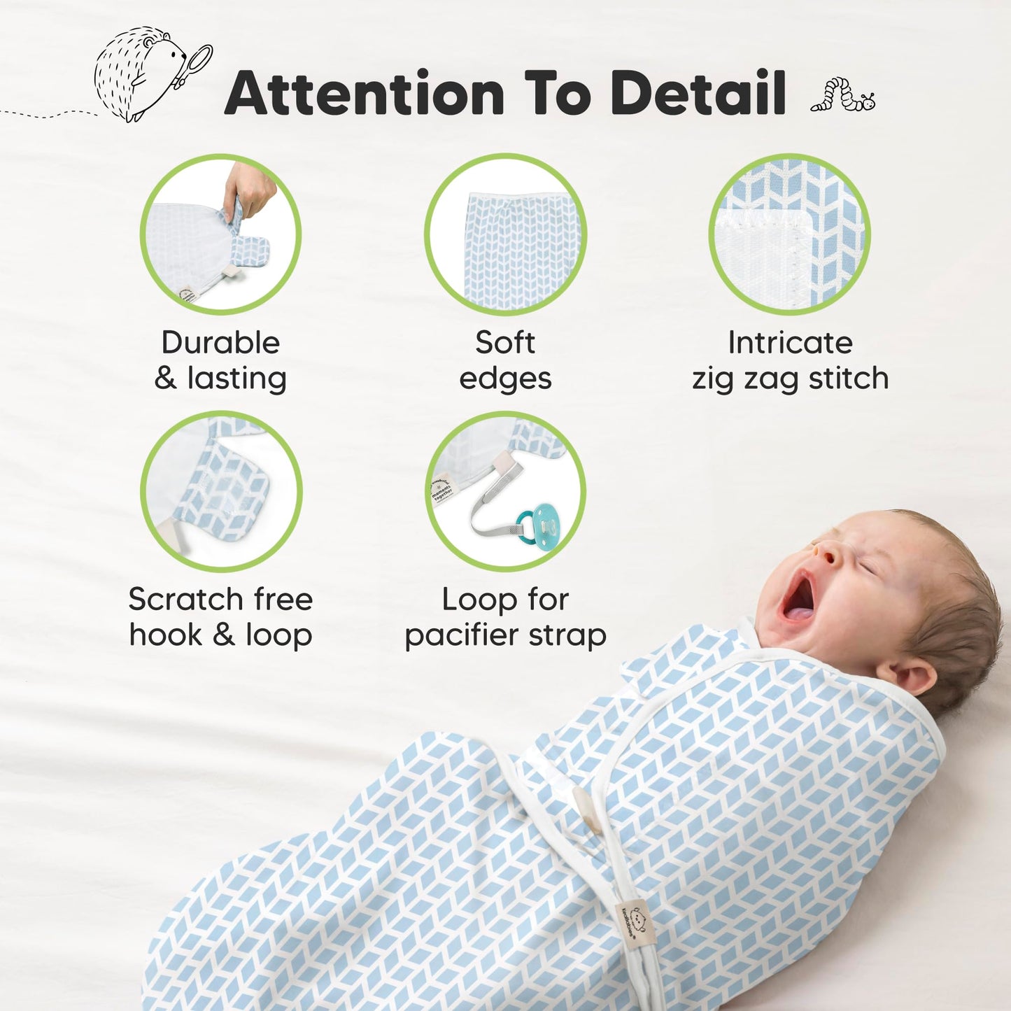 Paquete de 3 Sacos de Dormir orgánicos para bebés – Pañales para recién Nacidos, bebés de 0 a 3 Meses, bebés, niños, Saco de Dormir Suave y cómodo, Mantas para bebés recién Nacidos, fáciles de Usar