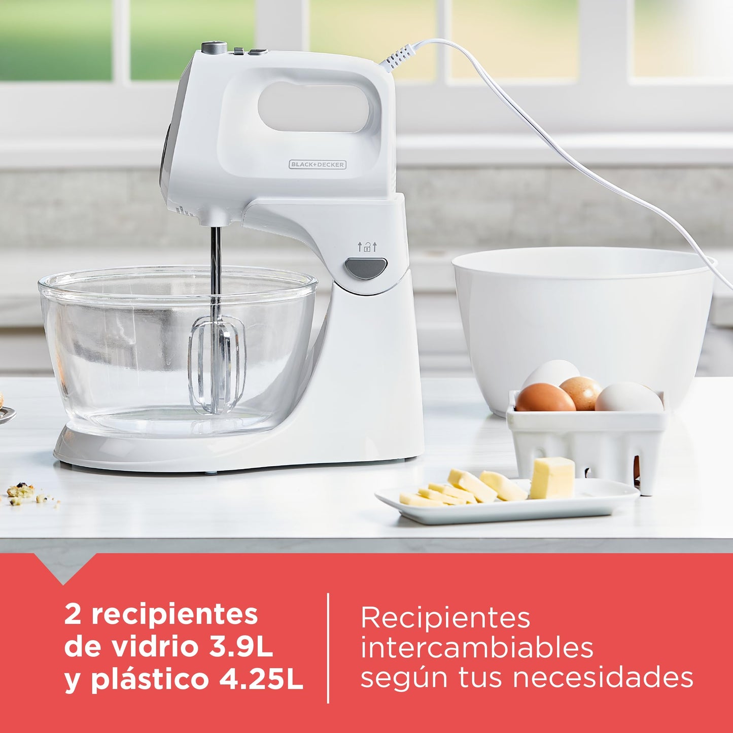 Black+Decker Batidora 2 en 1 Vertical y Manual, 5 Velocidades + Turbo, MX9125-0WDLA