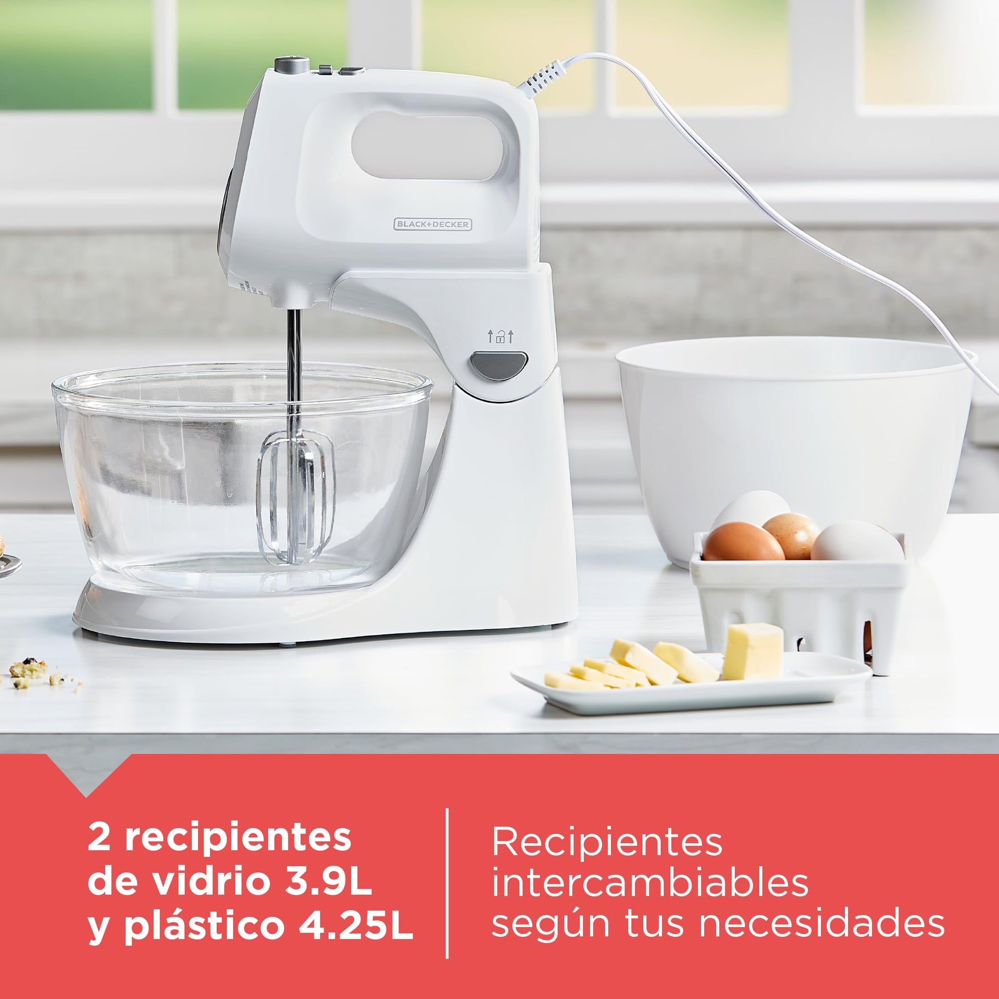 Black+Decker Batidora 2 en 1 Vertical y Manual, 5 Velocidades + Turbo, MX9125-0WDLA