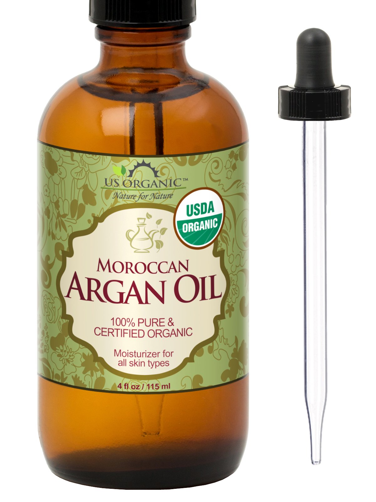 US Organic Aceite de Argán Marroquí, 115 ml