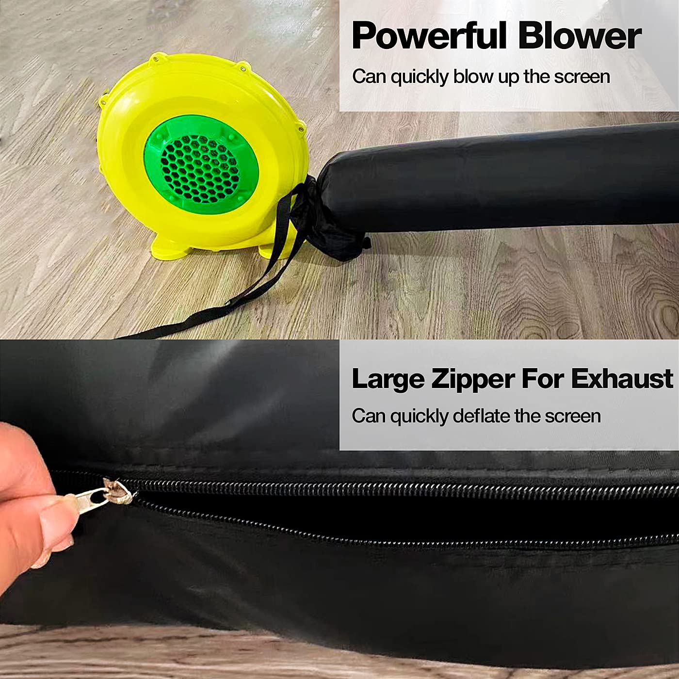 CZGBRO - visualización inflable para proyector – visualización de cine al aire última intervensión para fiestas de películas, patio trasero exterior con soplador de aire y bolsa de transporte,