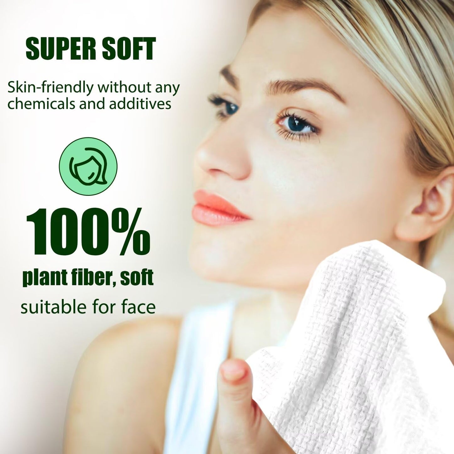 Fancyou Toallas Comprimidas Grandes - Mini Quitar Maquillaje Toallitas Facial Desechables - Paños Biodegradables Desmaquillantes Cara Kit Viaje para Travel Essentials,Belleza Salón(50 Unidad Verde)
