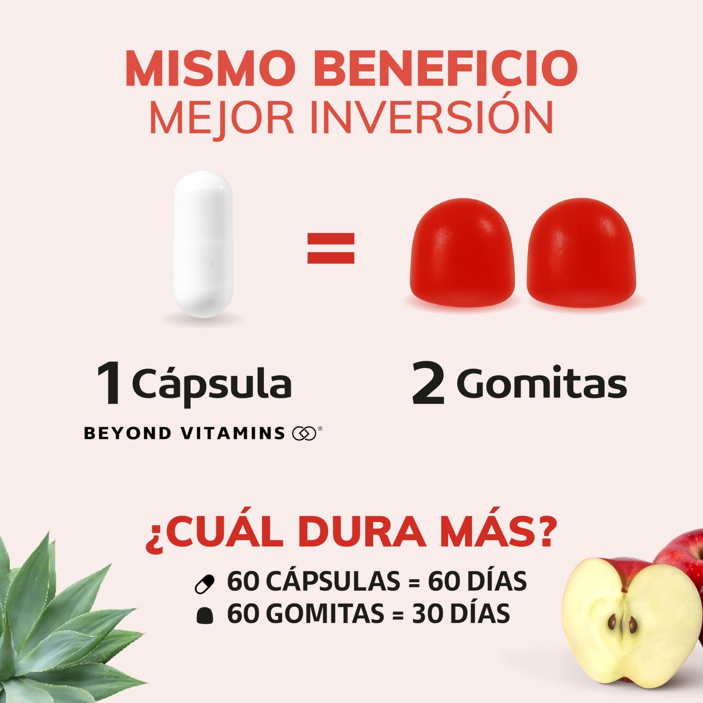 Vinagre de Manzana Daily Life en Cápsulas sin Azúcar con Inulina de Agave