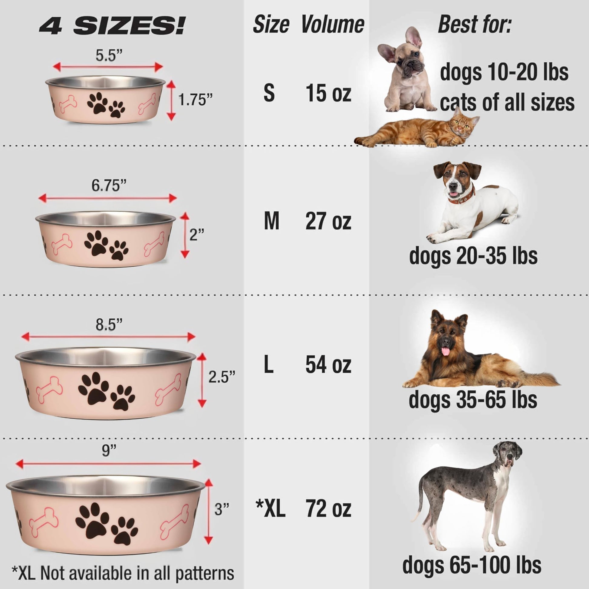 Loving Pets Bella Bowl for Pets, Small, 350 ml, Paparazzi Pink