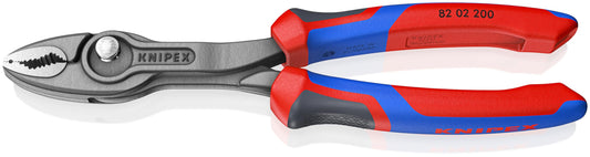Knipex TwinGrip - Alicates para juntas deslizantes (200 mm, 82 02 200 SB, color negro
