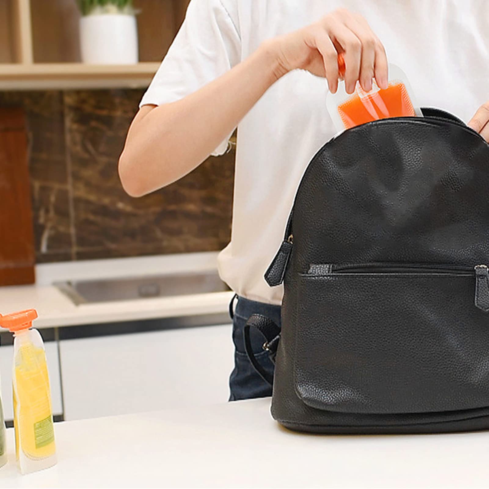 10 Bolsas Reutilizables para Alimentos para Bebés, Bolsas de Plástico Seguras para Almacenamiento de Alimentos para Bebés, Bolsa para Apretar Rellenable Apta para Congelador