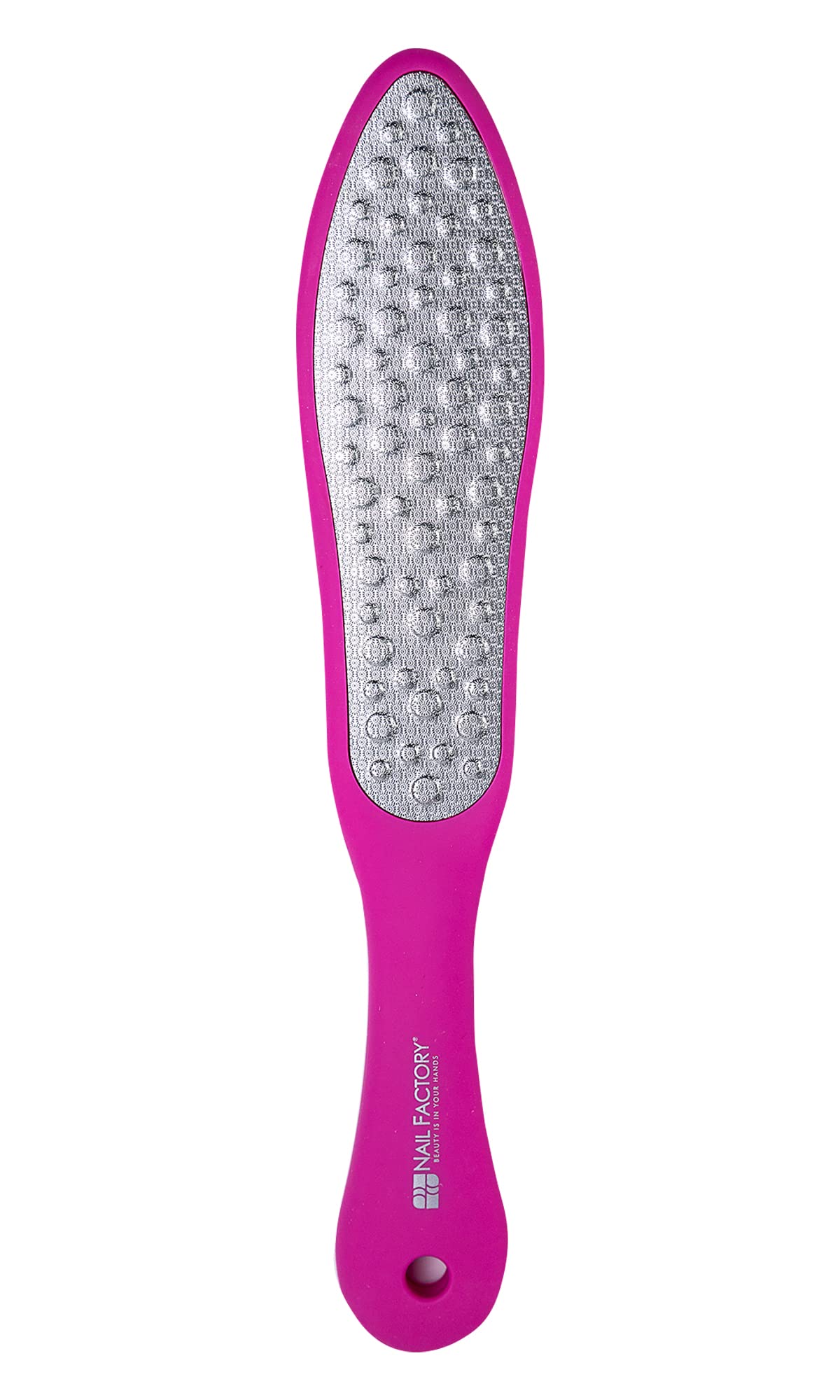 NAIL FACTORY - Lima Para Pedicure Extra Grande con doble lado. Acero Inoxidable. Color Rosa