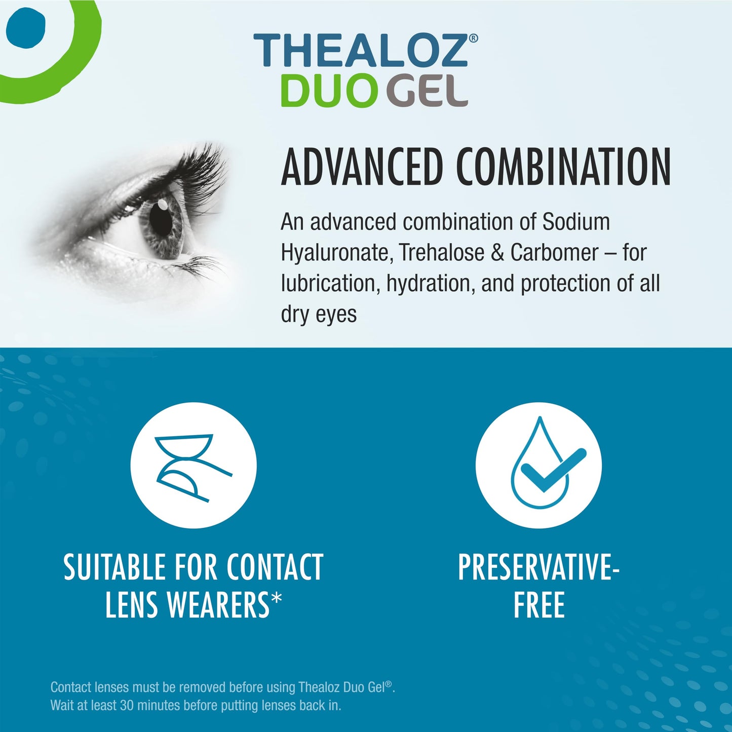Thealoz Duo Gel - Trehalose 3% & Sodium Hyaluronate 0.15% (0.4g x 30 vials) by Thea