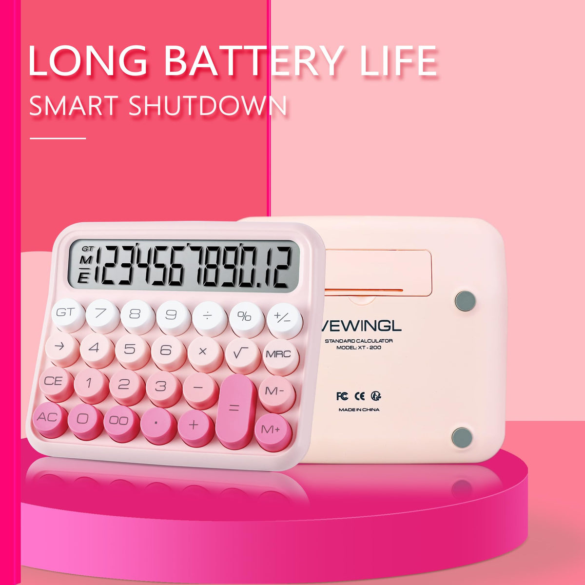 Calculadora Mecánica VEWINGL con Pantalla LCD 12 Dígitos y Botones Grandes